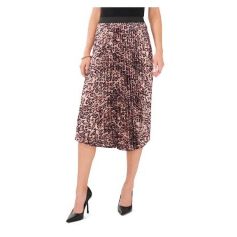VINCE CAMUTO Womens Pink Elastic Waist Below The Knee Accordion Pleat Skirt XS